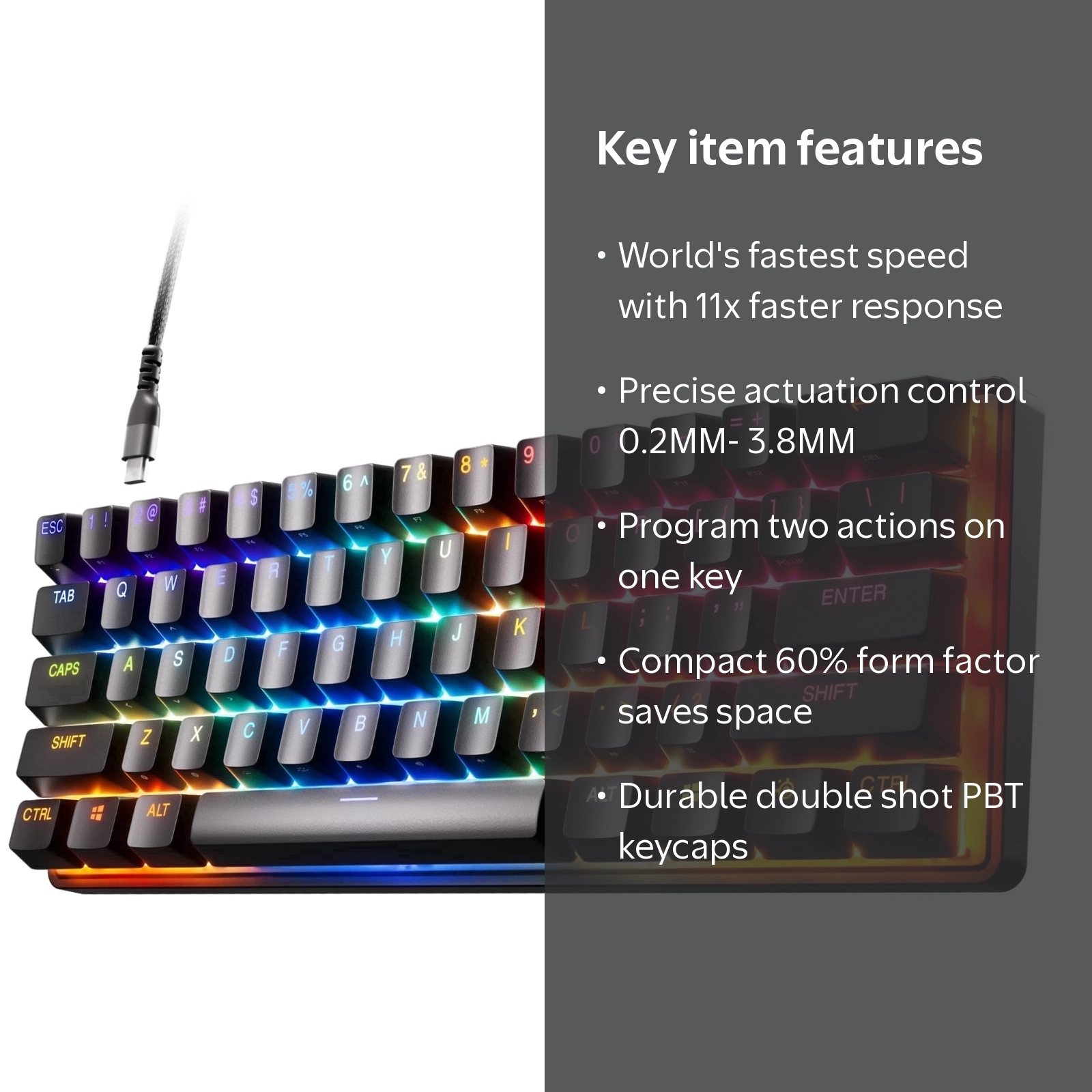 SteelSeries Apex Pro Mini Gaming Keyboard – Compact 60% – World's