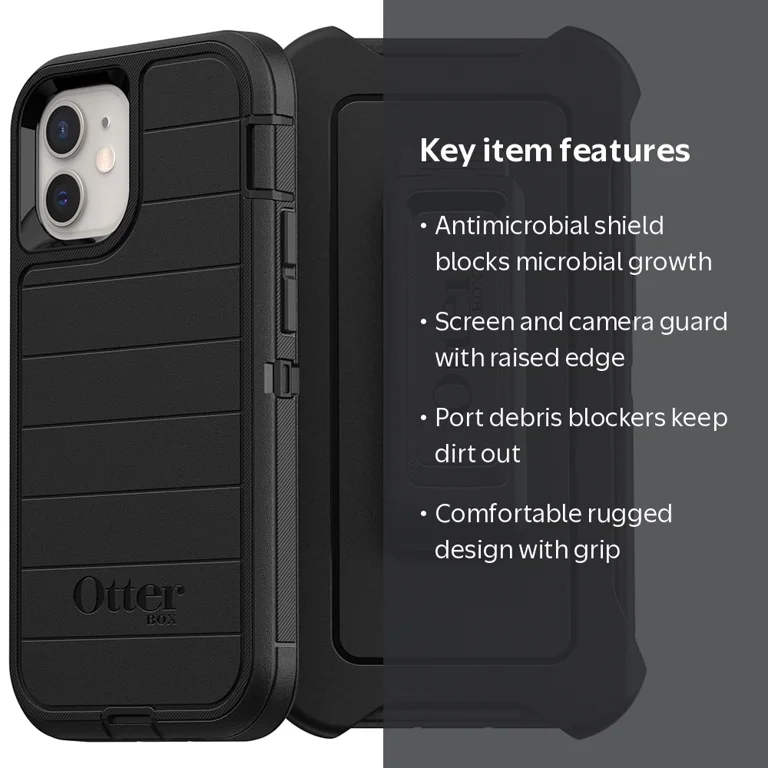 Flolab Best Otterbox For Iphone 12 Mini OtterBox Defender Series Pro Phone Case For Apple IPhone 12 Mini Black 
