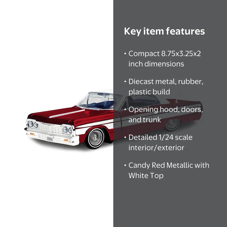 Motormax 1964 Chevrolet Impala Lowrider Hard Top Diecast Model Car