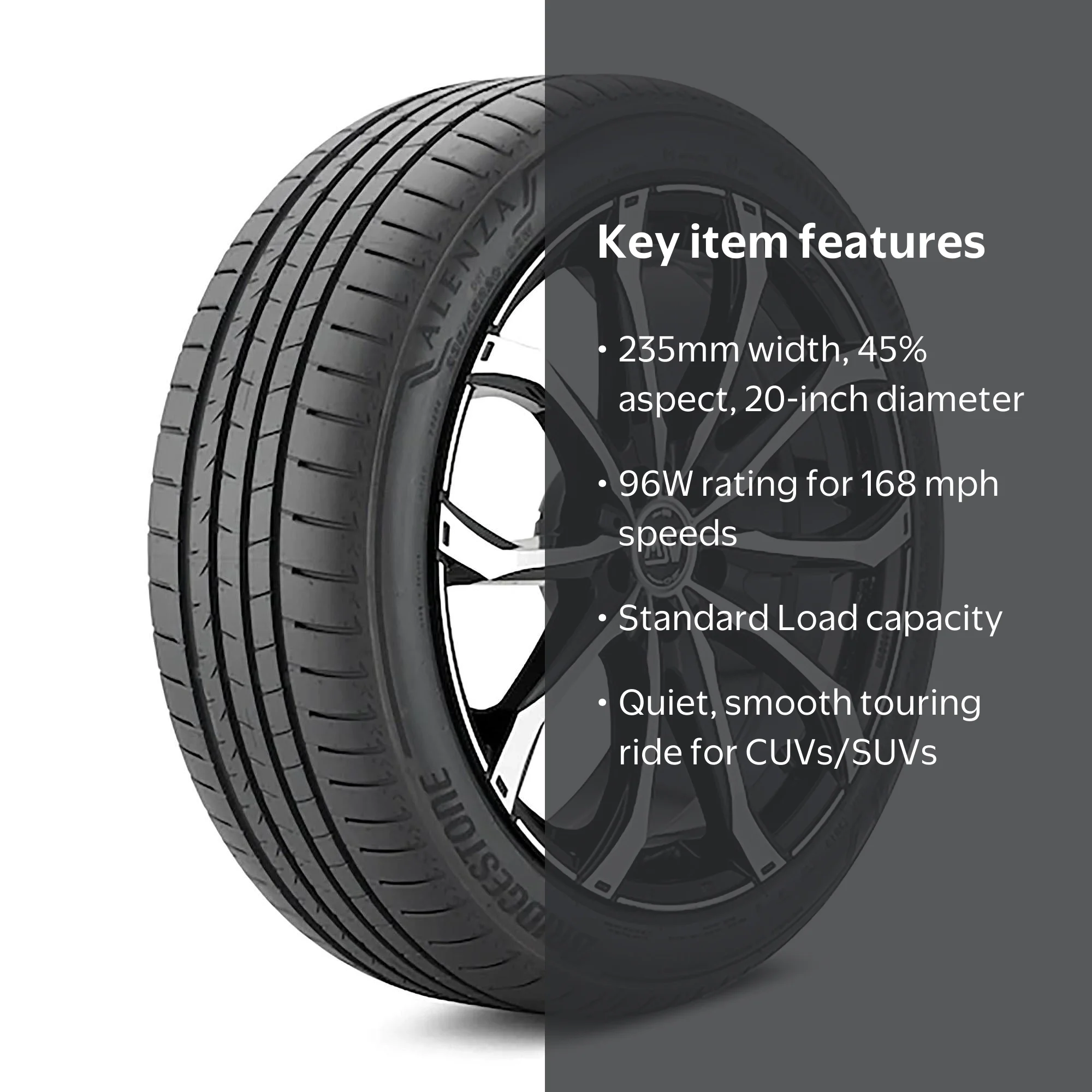 Bridgestone Alenza 001 UHP Summer 235/45R20 96W Passenger Tire