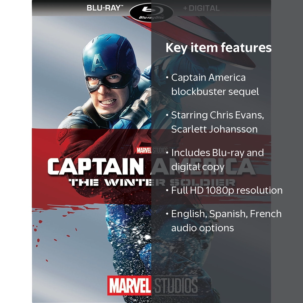 Captain America: The Winter Soldier (Blu-ray + Digital) - Walmart.com
