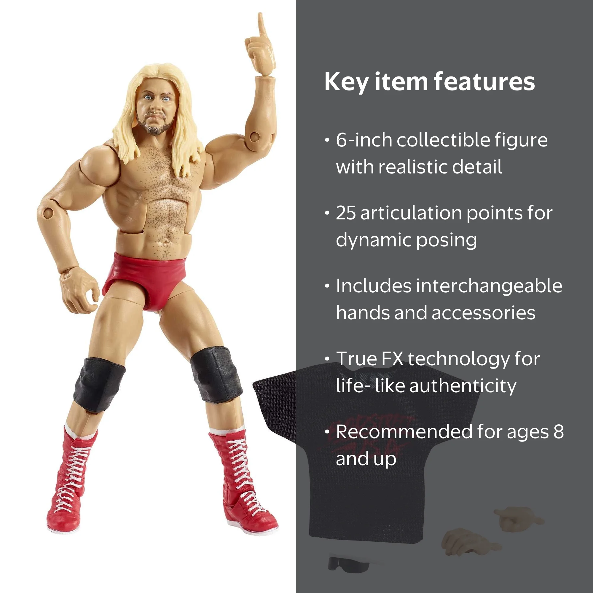 WWE Michael “P.S.” Hayes Elite Collection Action Figure, 6-In