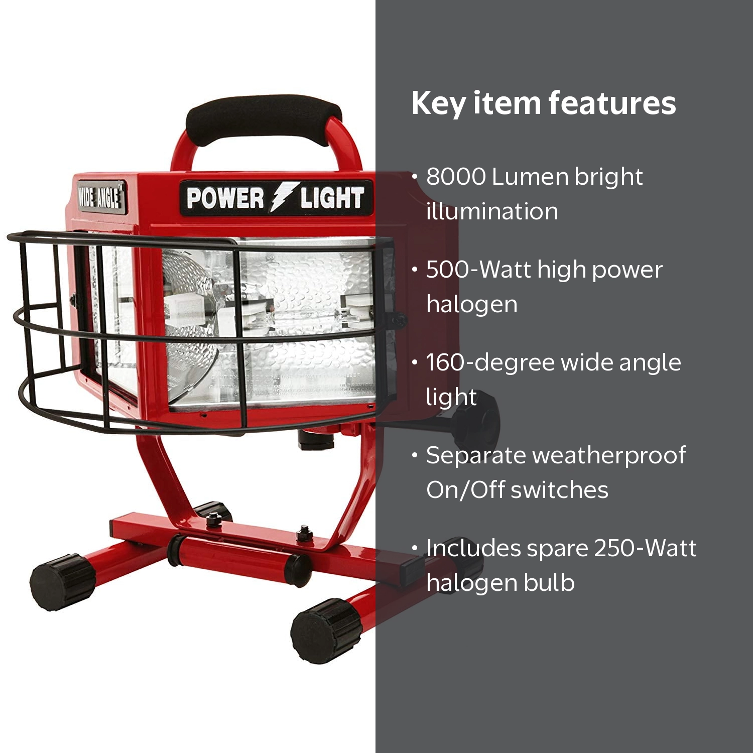 Woods L5200 500-Watt Wide Angle 160-Degree Halogen Work Light with