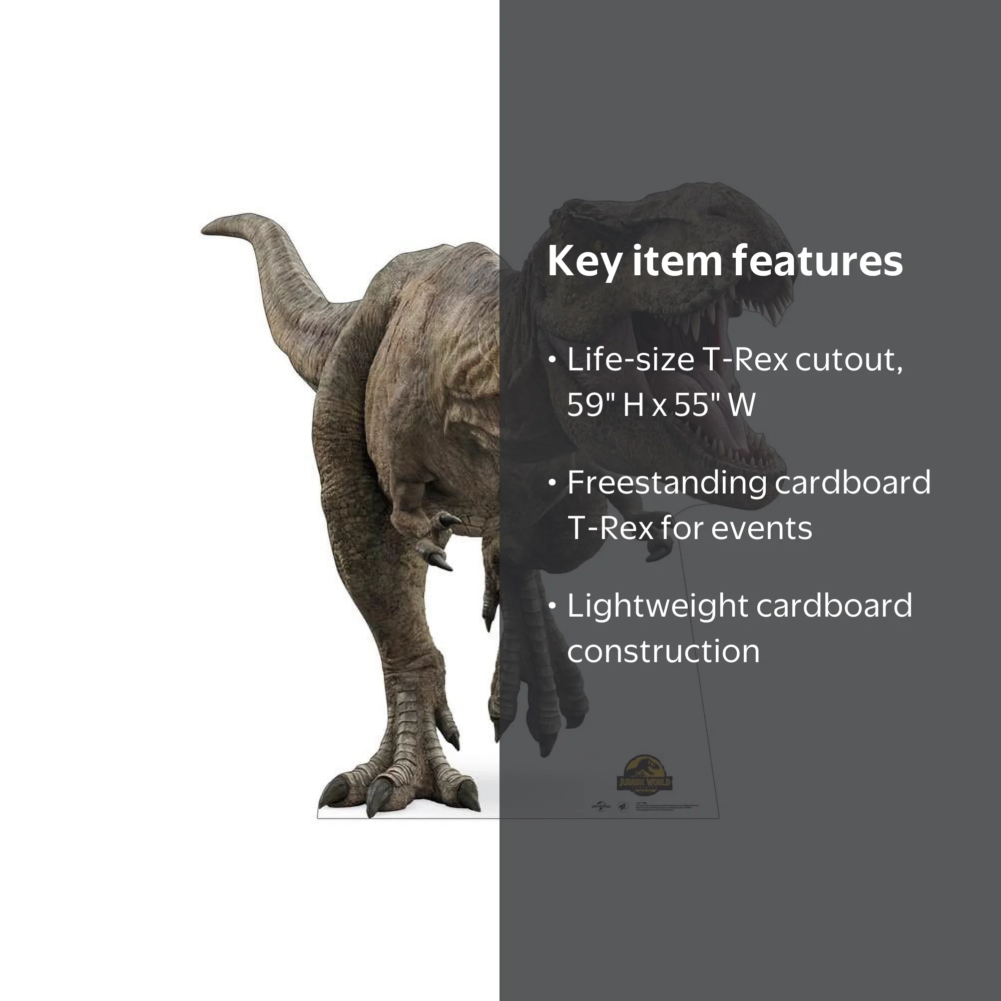 59 x 55 in. Jurassic World Dominion Cardboard T-Rex Cutout