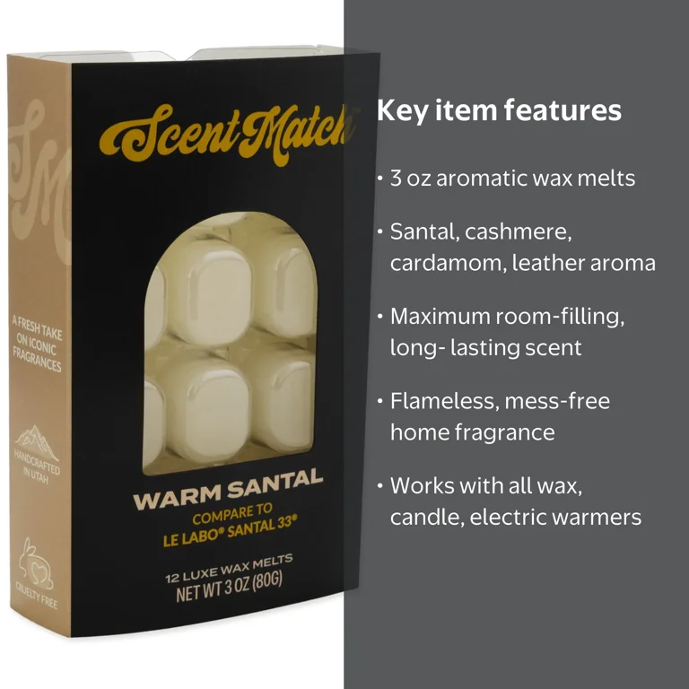 IllumiScents ScentMatch, 3 oz Wax Melts, Warm Santal (Compare to