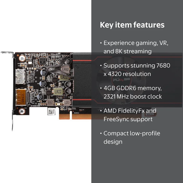SAPPHIRE PULSE Radeon RX 6400 4GB GDDR6 PCI Express 4.0 Low SAPPHIRE PULSE Radeon RX 6400 4GB GDDR6 PCI Express 4.0 Low