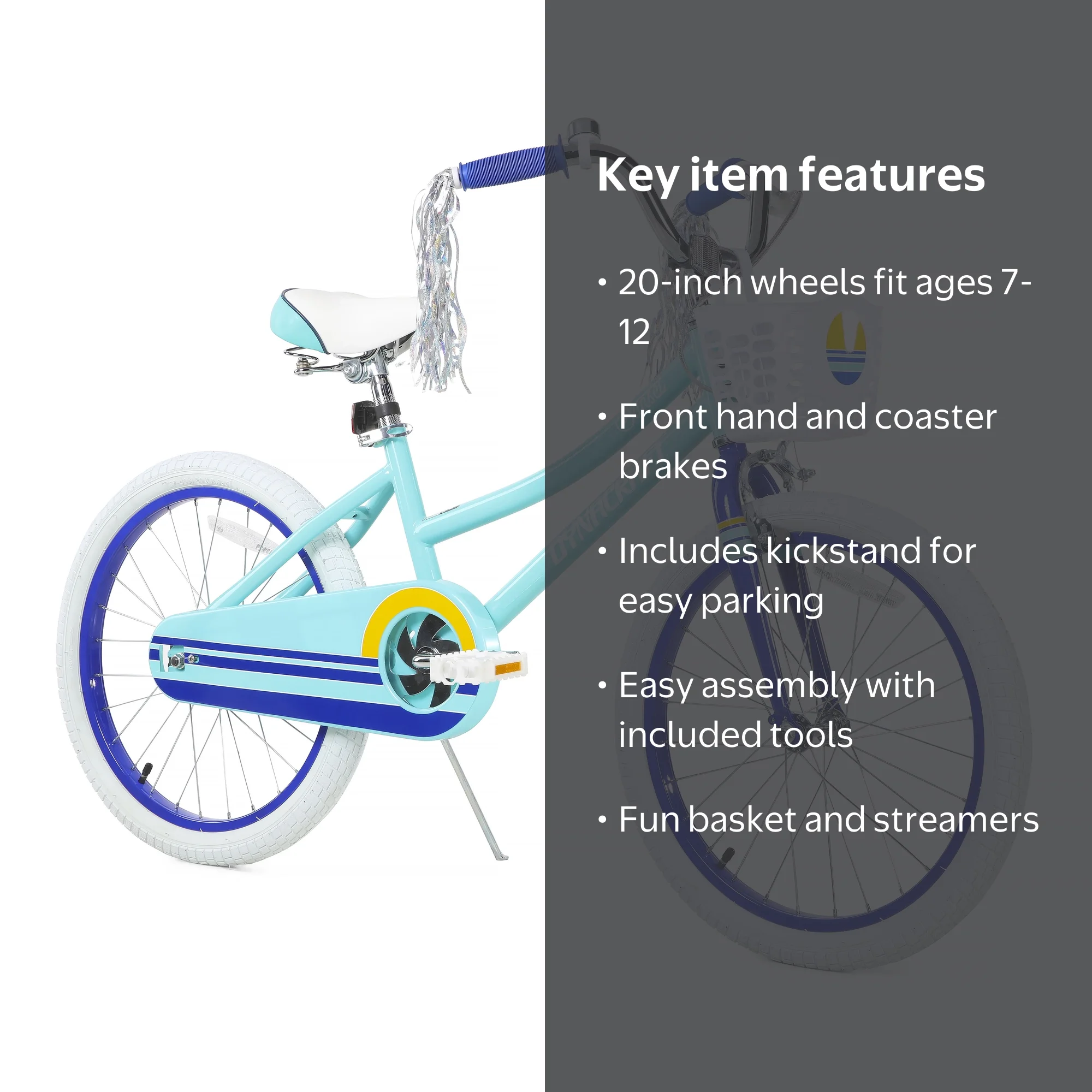 Dynacraft Sunset 20-Inch Girls BMX Bike For Age 7-12 Years, Teal
