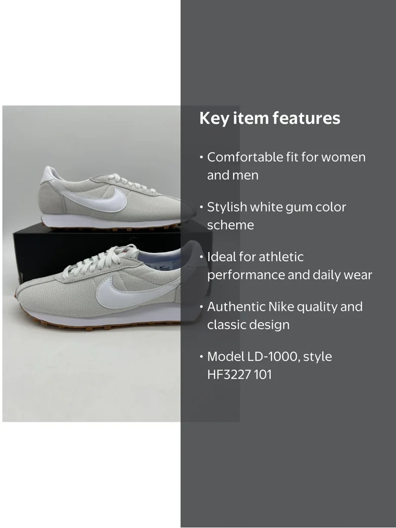 Nike LD-1000 Women's Size 10 Men's size 8.5 White Gum Athletic