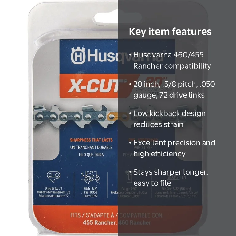 Husqvarna X-Cut S83G 20 Inch Chainsaw Chain, .3/8 Pitch, .050