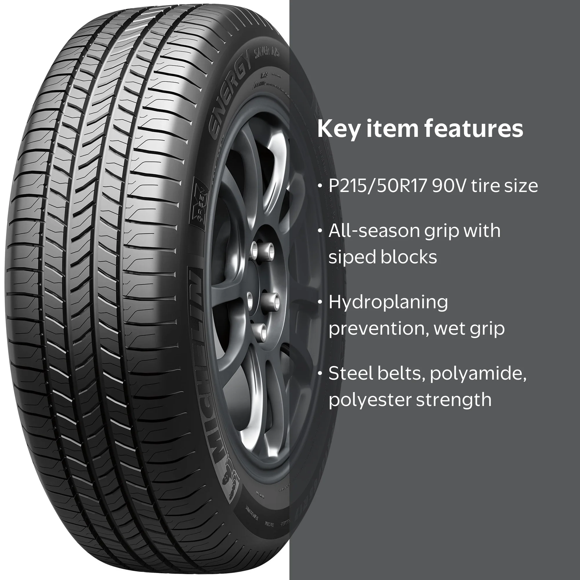 Michelin Energy Saver A/S P215/50R17 90V, Fuel-Efficient All