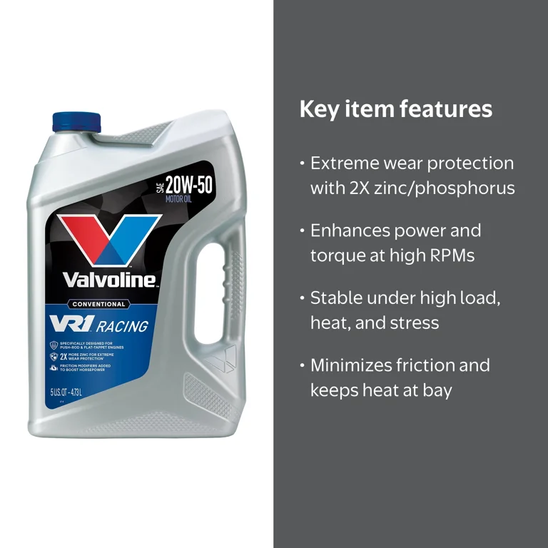 Valvoline VR1 Racing Motor Oil SAE 20W-50, 1 Quart - Walmart.com