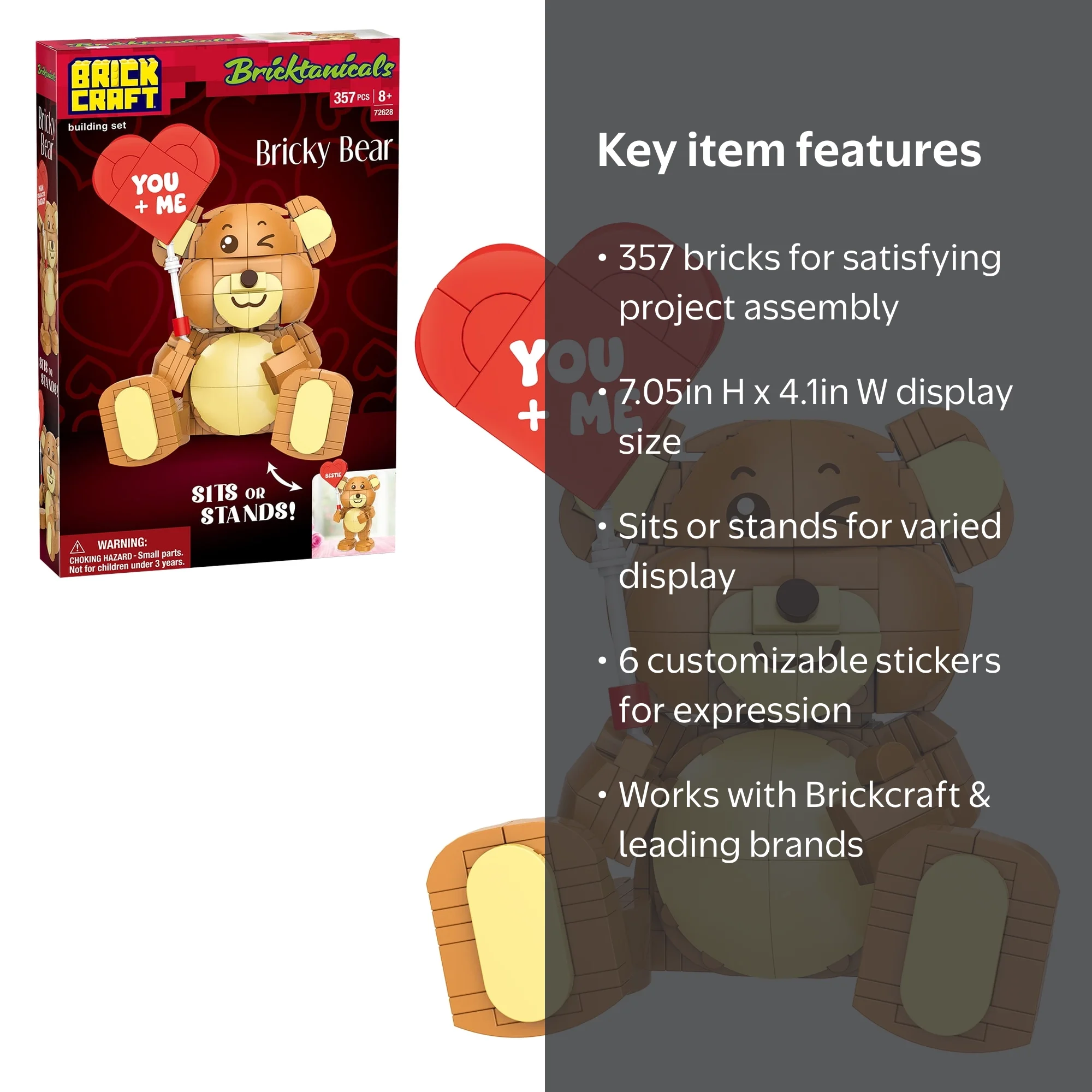 Brickcraft Bricktanicals Bricky Bear Building Kit (357-Piece Set