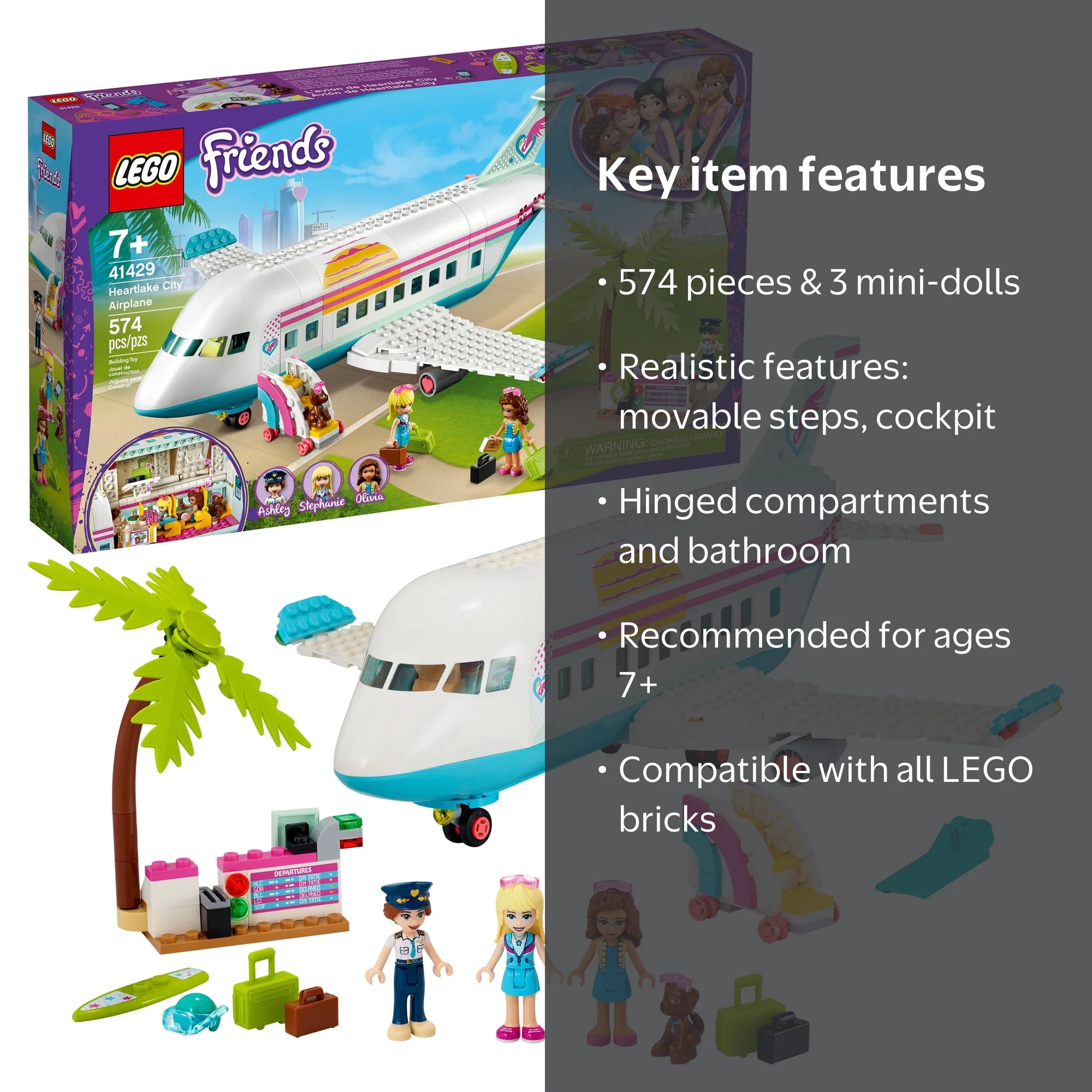 LEGO Friends Heartlake City Airplane 41429, Imaginative Building