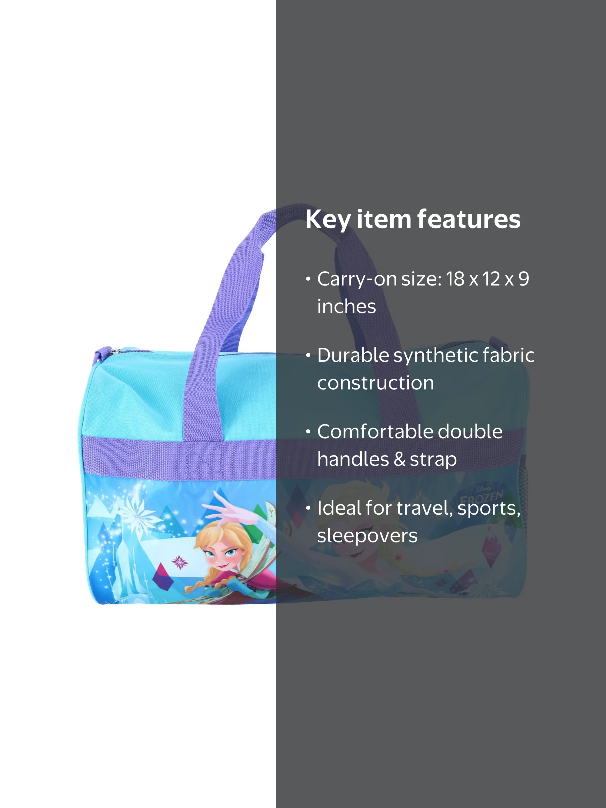 disney collection frozen anna travel bag duffel bag Girl's Duffle : Clothing, Shoes & Jewelry Measures 18 x 12 x 9 inches Girls Frozen Blue 18" Duffel