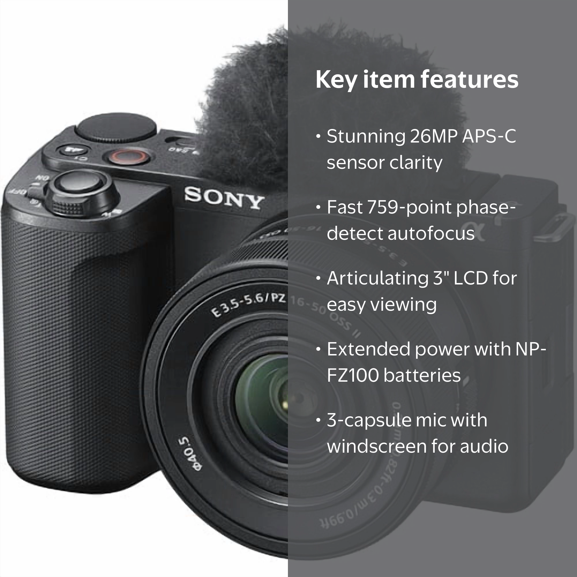 Sony ZV-E10 II Mirrorless Camera with 16-50mm Lens (Black