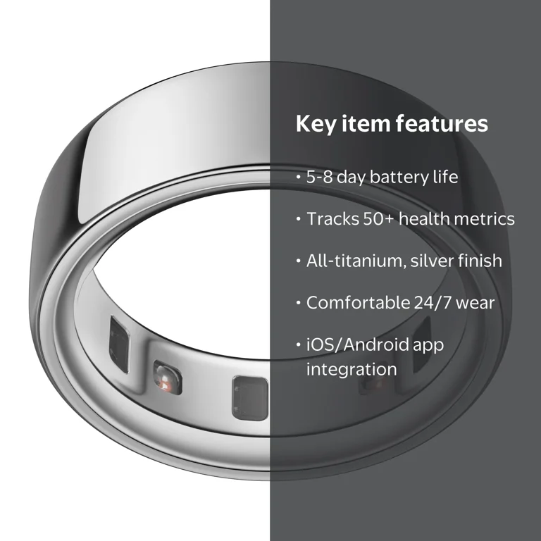 Oura Ring 4, Silver, Size 10, Smart Wearable, Sleep, Fitness