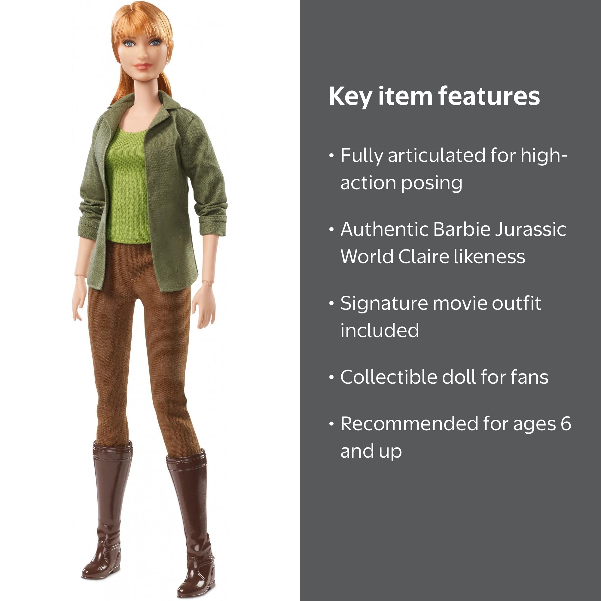 Barbie Jurassic World Claire Doll Wearing Movie-Inspired Look