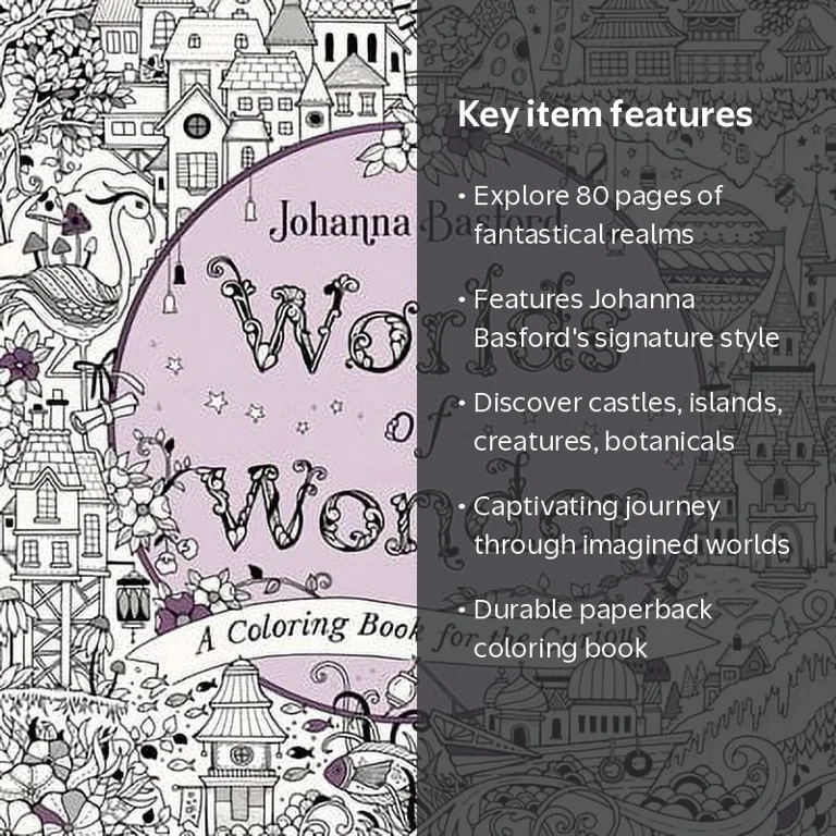 Johanna Basford, Coloring Book, Worlds of Wonder, 80 pages