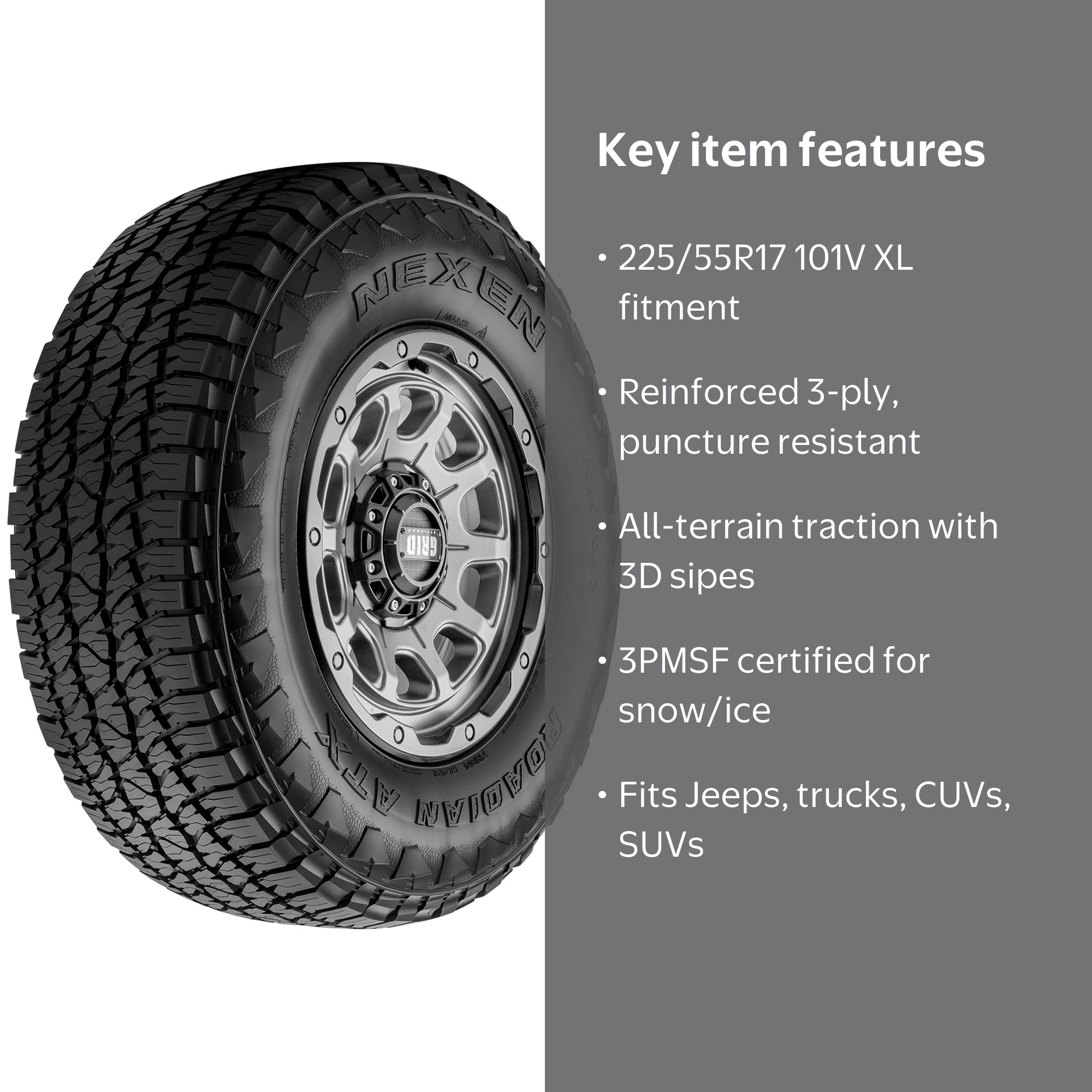 Nexen Roadian ATX 225/55R17 101V XL All Terrain Light Truck Tire