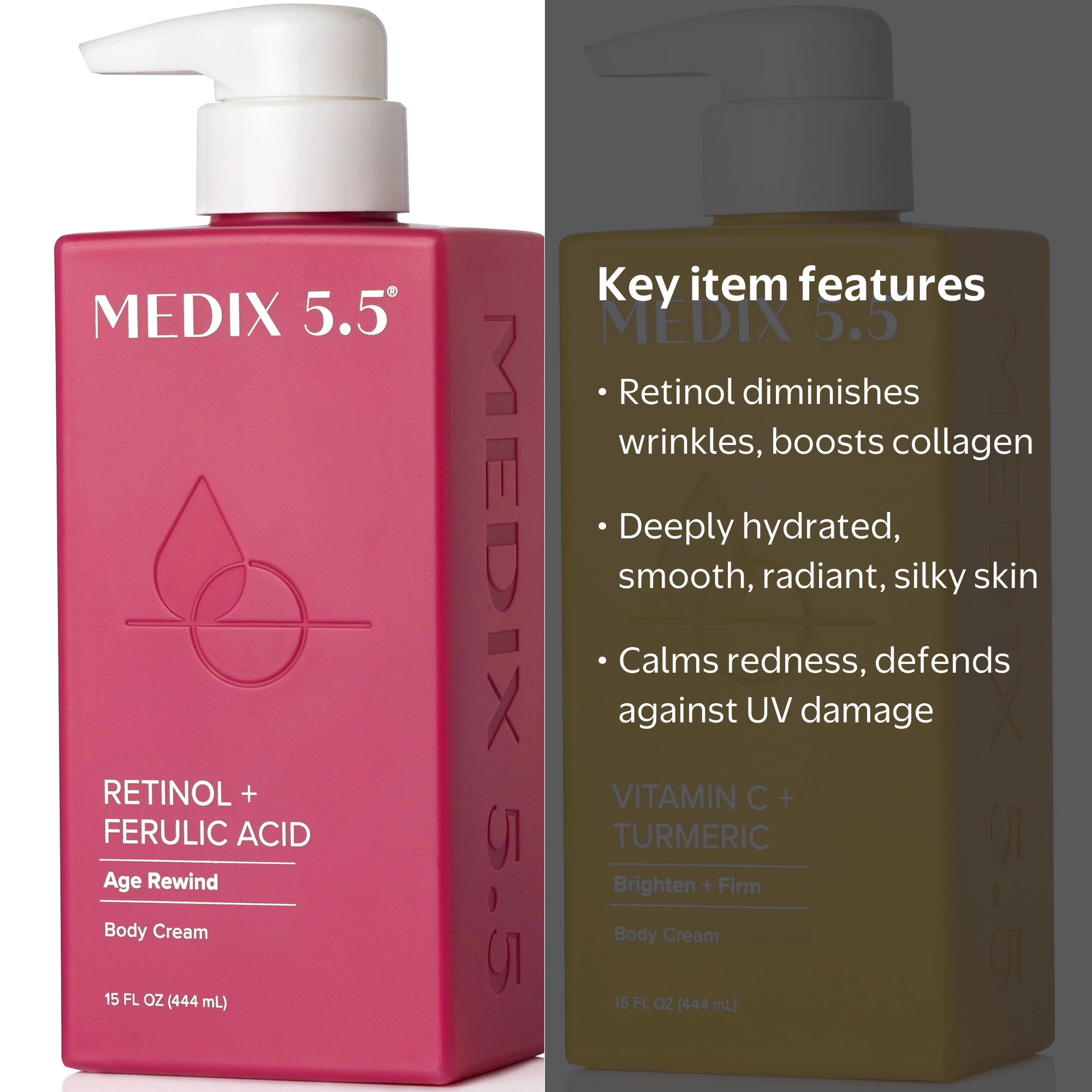 MEDIX 5.5 Anti Aging Retinol Cream & Vitamin C Body Lotion Set