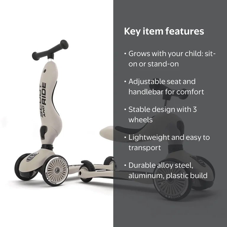 Scoot & Ride Highwaykick 1, 2-in-1 Ride-On Scooter for Toddlers