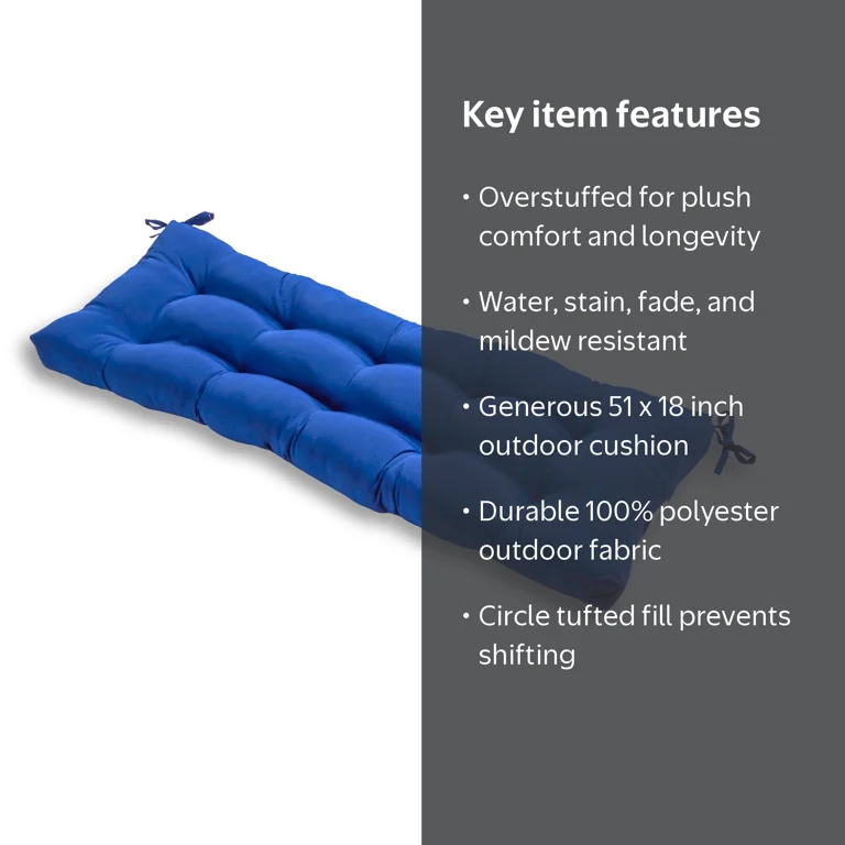Greendale Home Fashions Marine Blue Outdoor Reversible Tufted