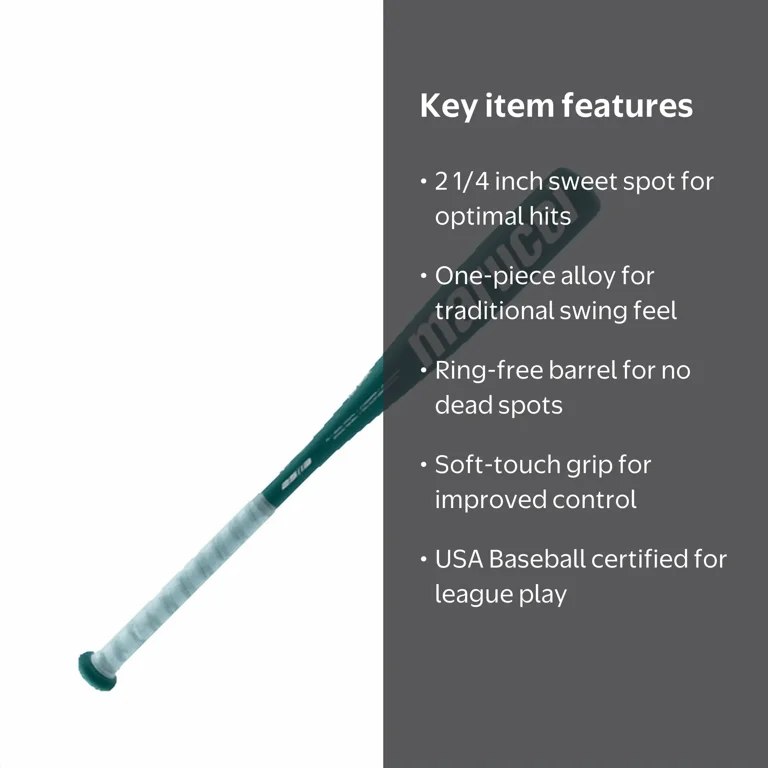 Marucci F5 USA T-Ball Bat, Blue, One-Piece Alloy Construction