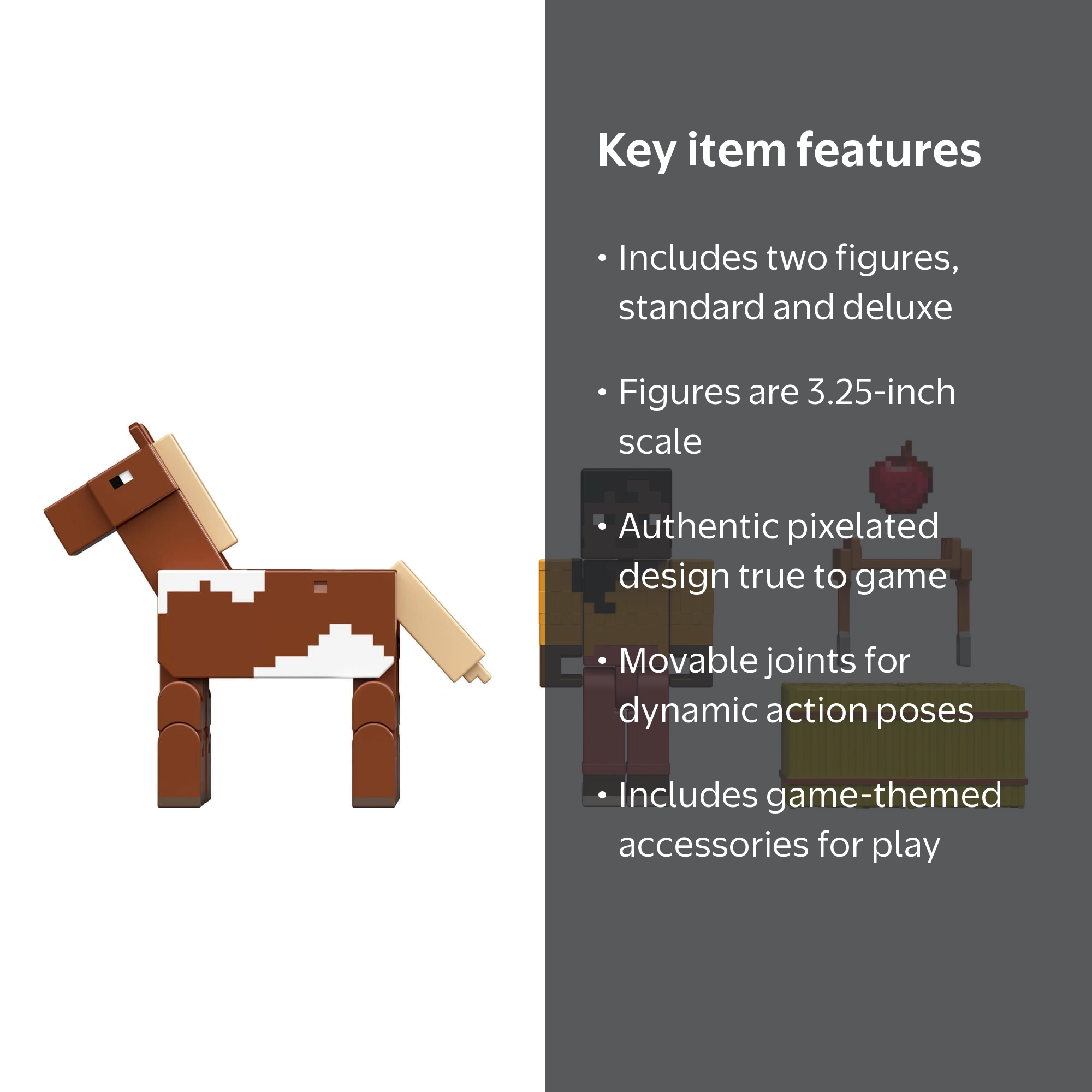 Minecraft Action Figures & Accessories 2-Pack, Horse Jockey