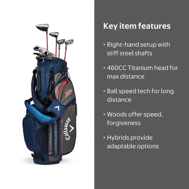 Callaway XR Golf Set with Drivers & Irons - RH Stiff Steel Shaft
