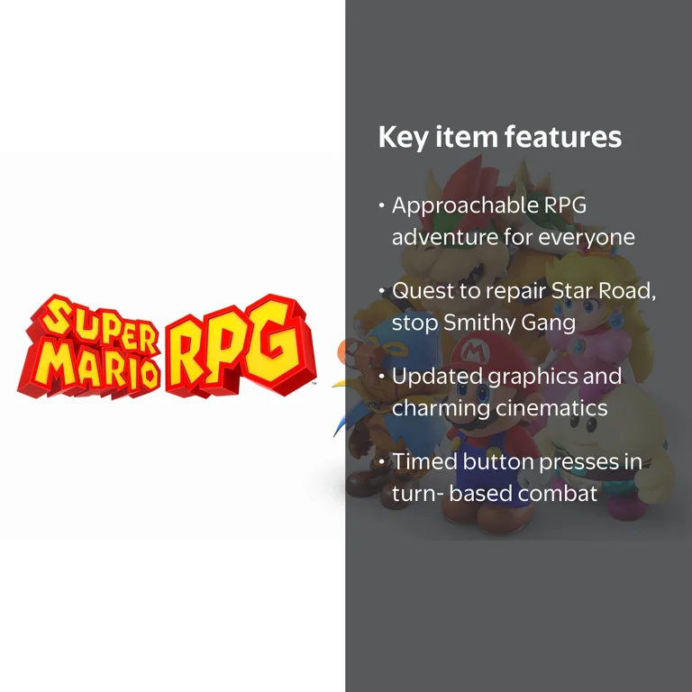 Free Shipping! Nintendo Super Mario RPG, Role-Playing Battle Game