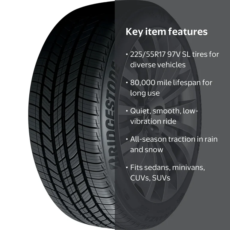 225/55 R17、BRIDGESTONE TURANZA 、2021年 Bridgestone, Passenger Tire, 225/55R17 97V, QuietTrack All Season