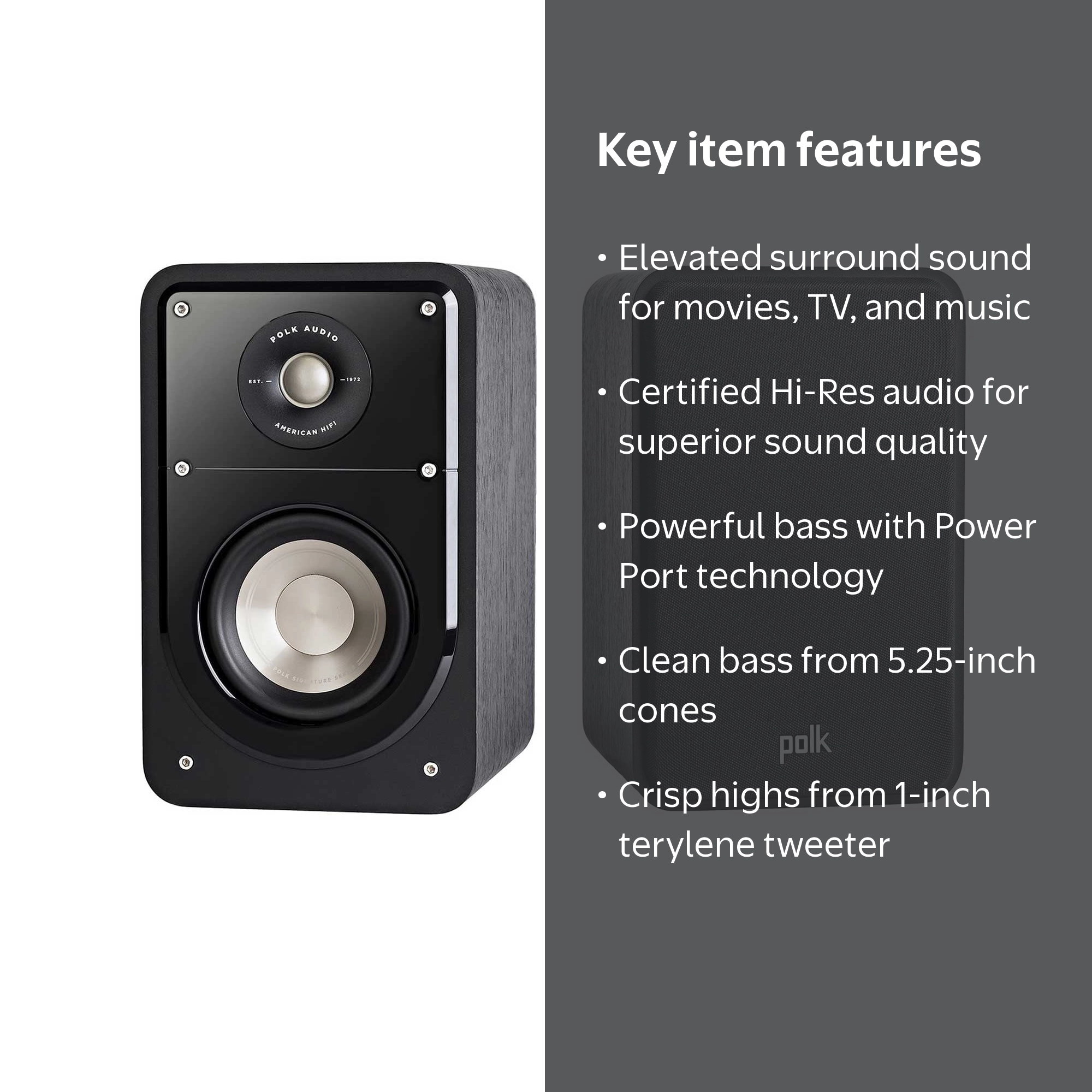 Polk Audio Signature S15 Home Theater Stereo Pair, Compact
