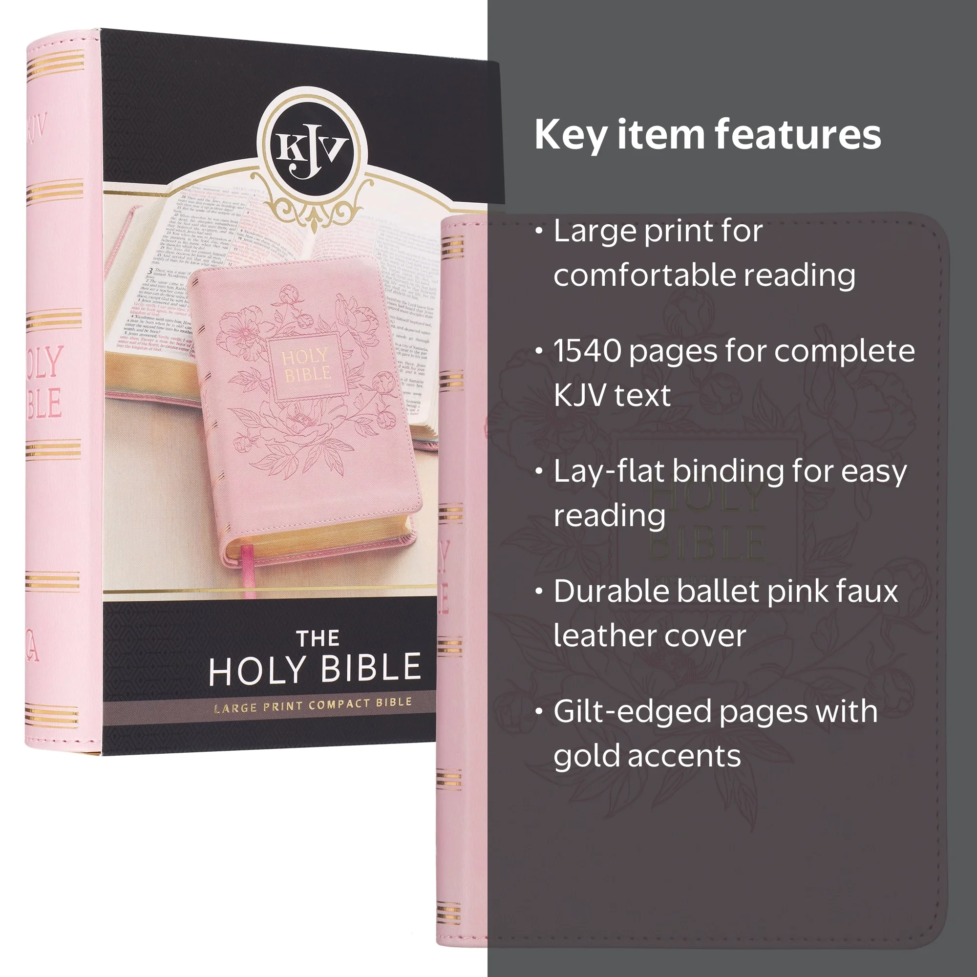 Christian Art Gifts KJV Holy Bible, Compact Large Print Red Letter