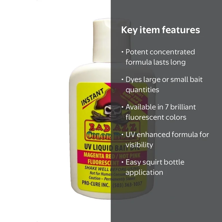 Pro-Cure Bad Azz Uv Liquid Bait Dye - Walmart.com