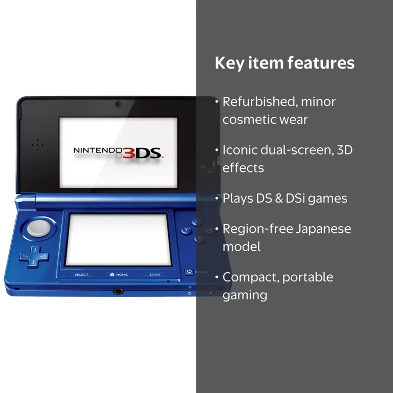 Nintendo, Restored Nintendo 3DS Game Console, Cobalt Blue