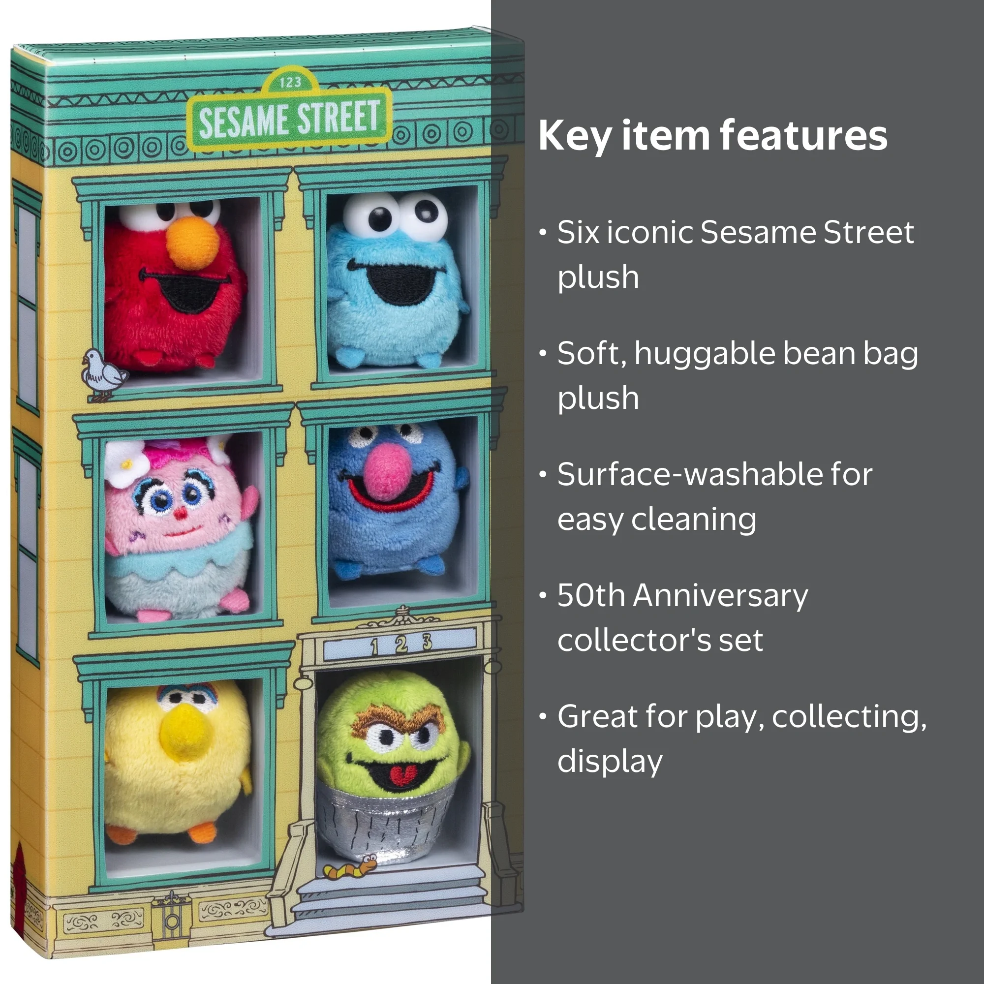 GUND Sesame Street 50th Anniversary Collector Plush Set, Elmo