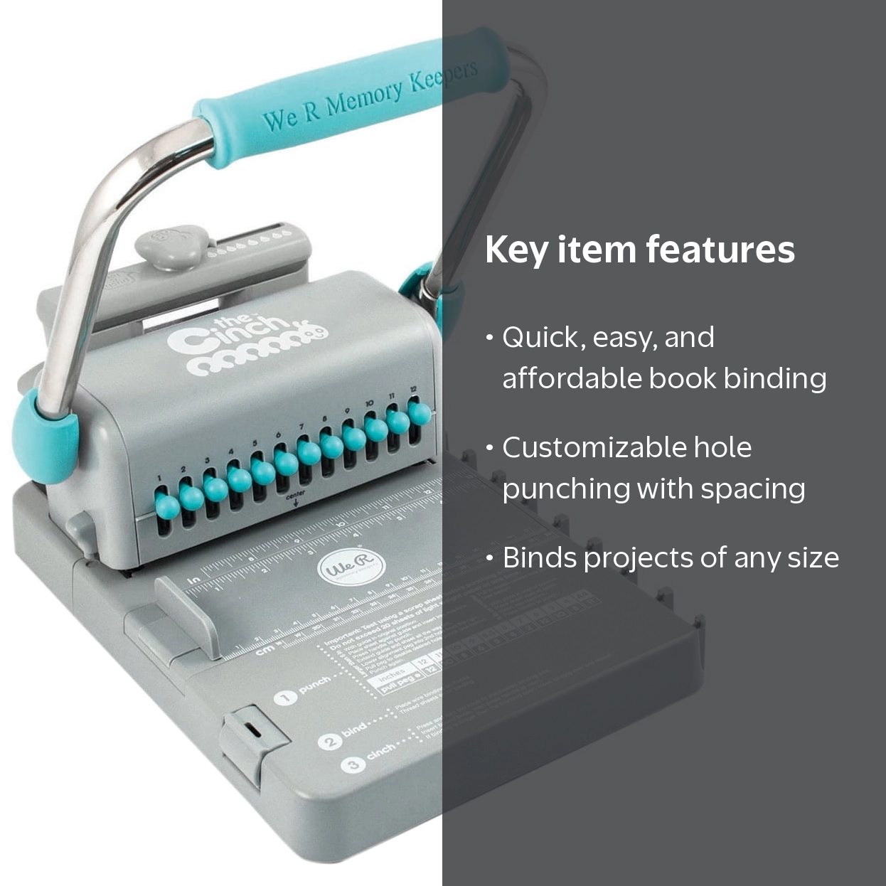 We R Makers, Cinch Book Binding Tool, Blue, 11.5x8x5 inches