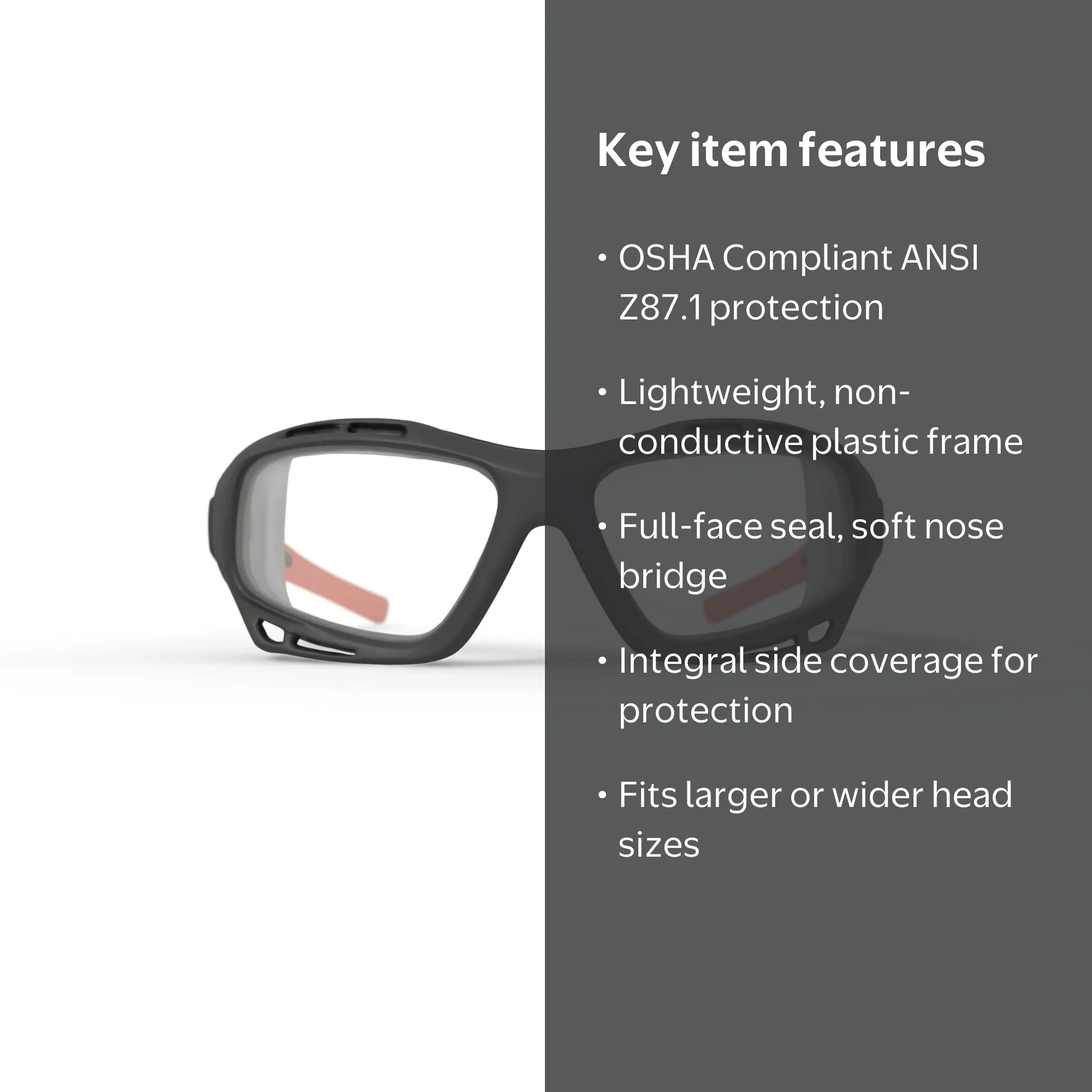 Hudson H5 6217 Prescription Safety Glasses, Gray, OSHA Compliant