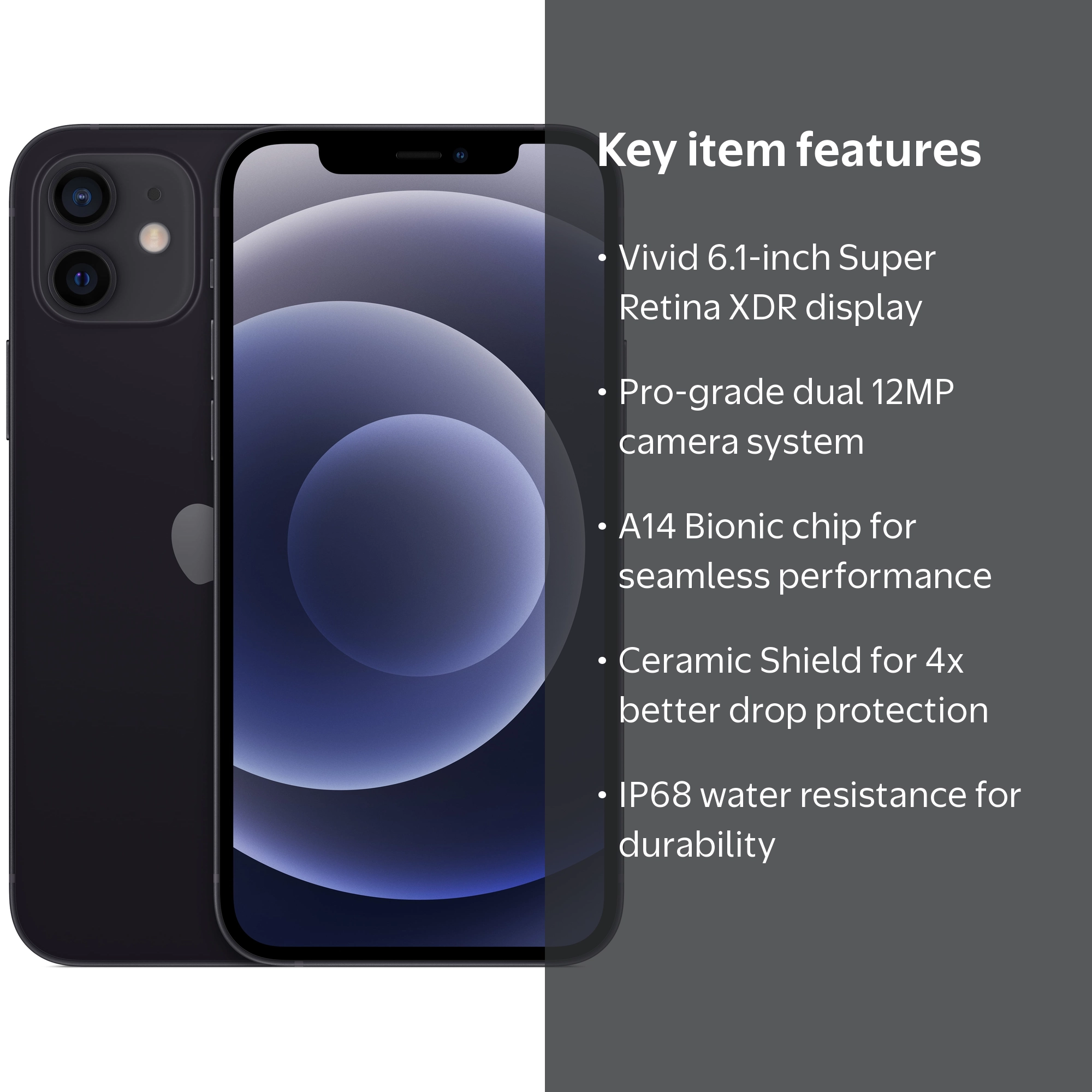 Straight Talk Apple iPhone 12, 64GB, Super Retina Display, 5G
