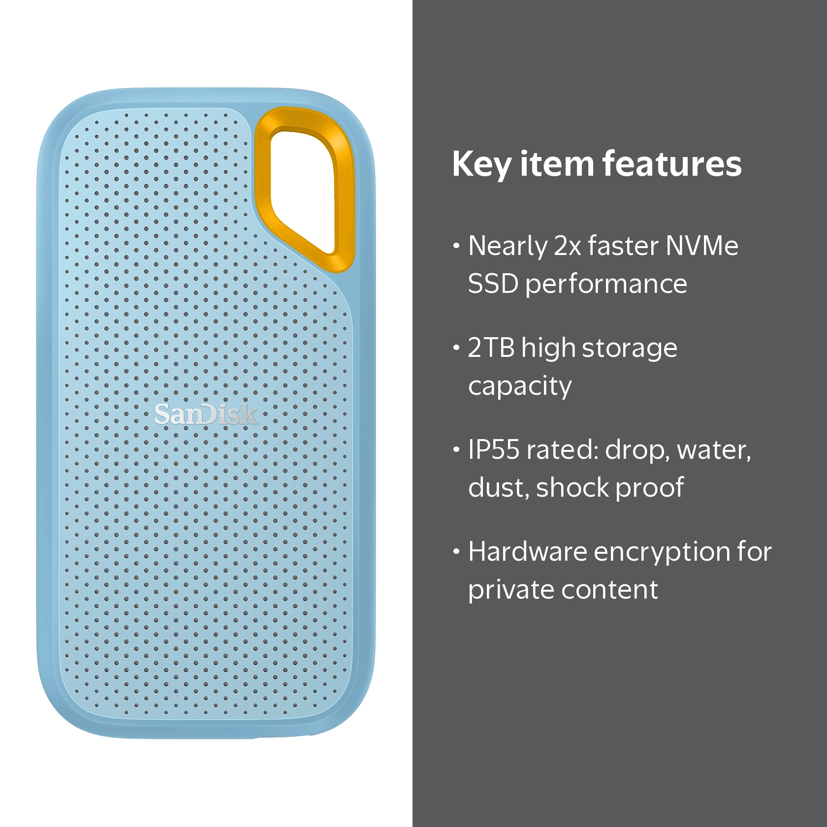 SanDisk, External Solid State Drive, 2TB, Sky Blue - Walmart.com