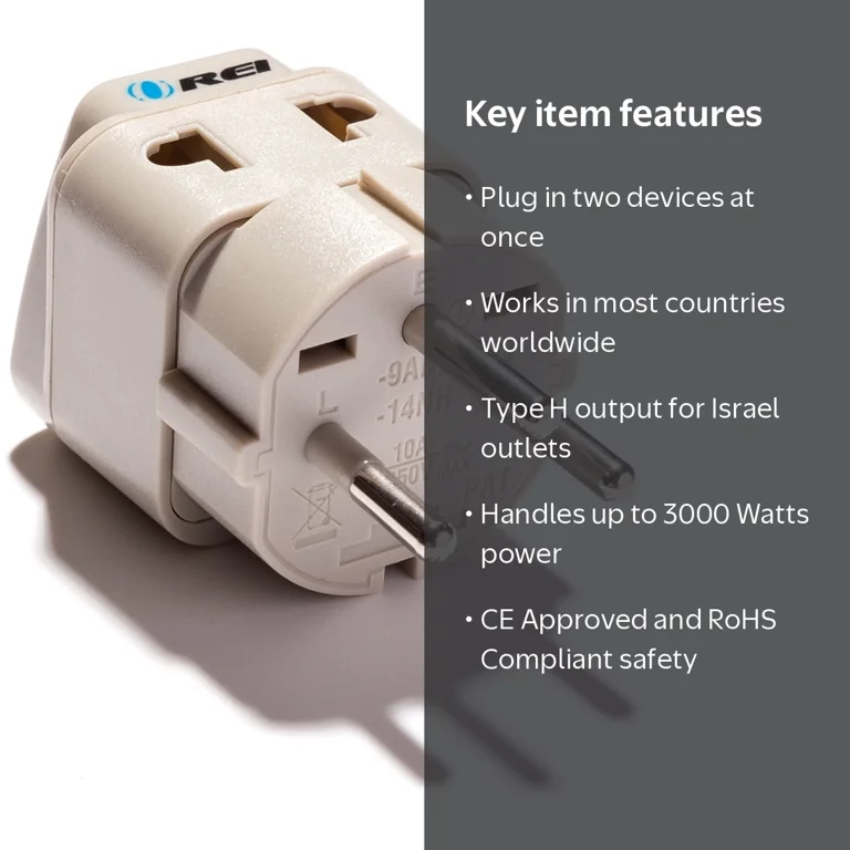 OREI, Grounded Universal 2 in 1 Plug Adapter, WP-H-GN, Type H
