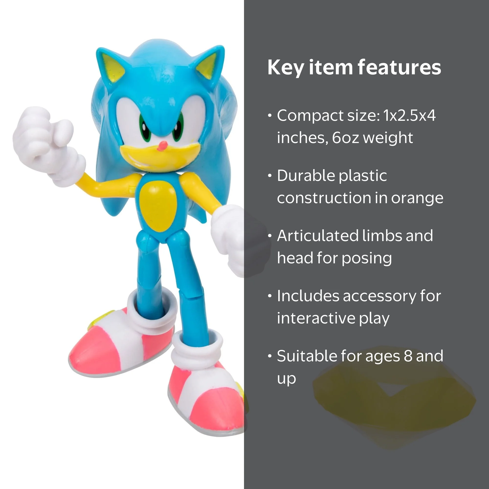 Sonic Collectible Unisex Child Action Figures, Plastic Orange