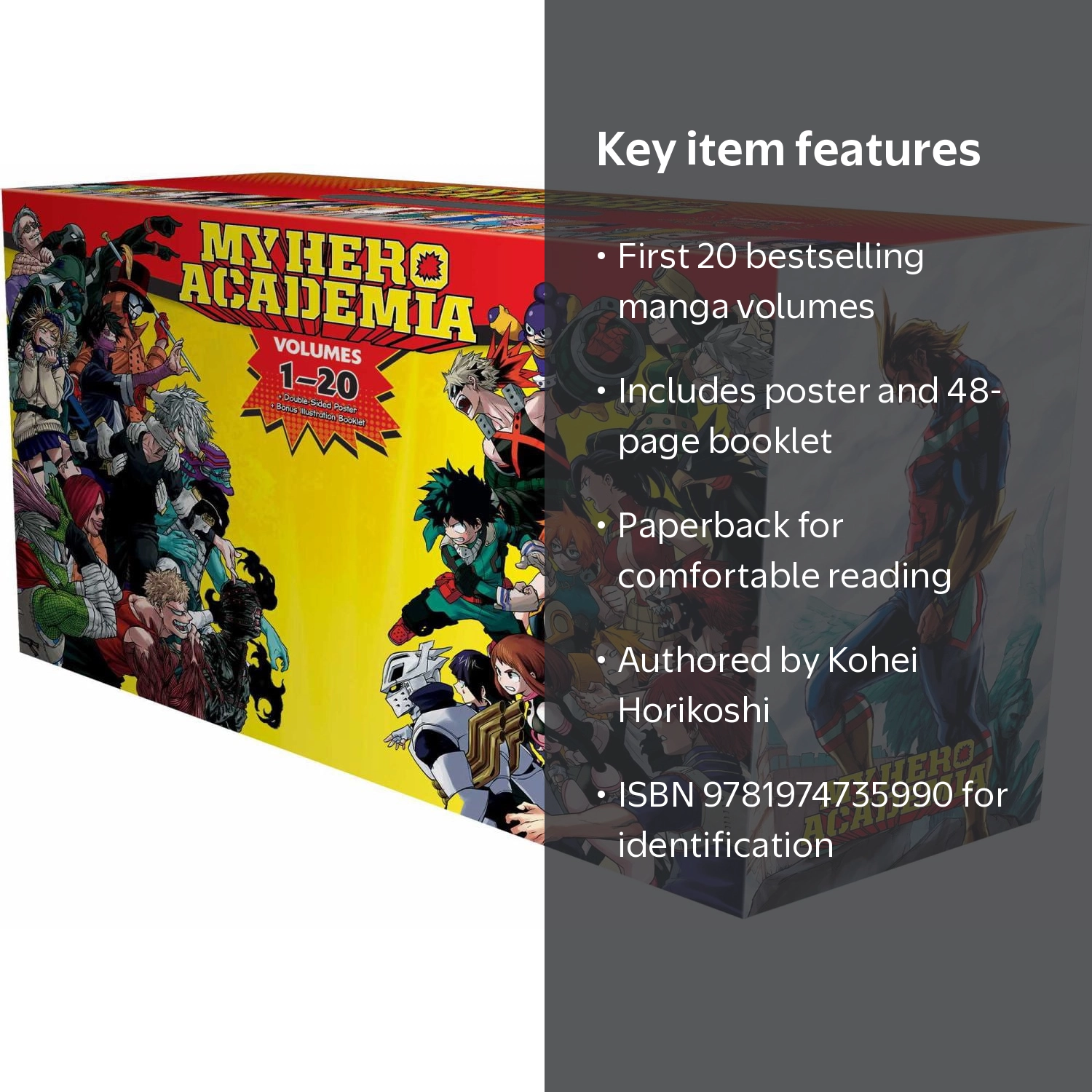 Kohei Horikoshi, My Hero Academia Box Set 1, Volumes 1-20
