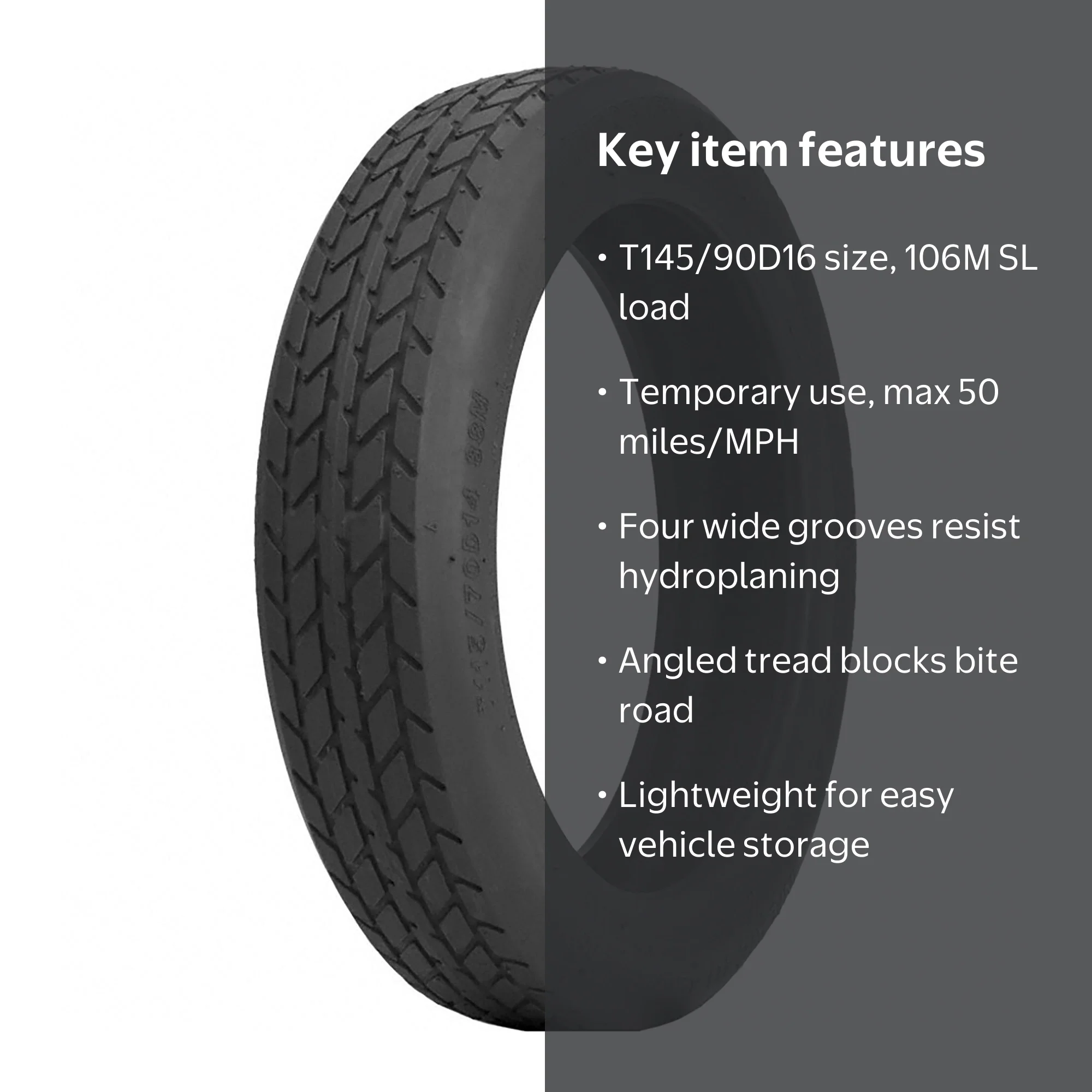 Yokohama Y870 T145/90D16 106M Temp Spare Tire - Walmart.com