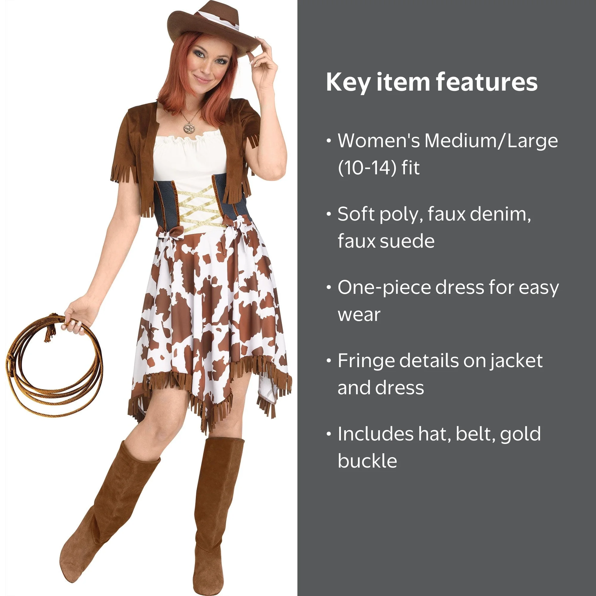 Disfraz De Vaquera Para Mujer – Estilo Western Con Pantalón Efecto Denim Y Camisa De Manga Larga, Cosplay Rodeo