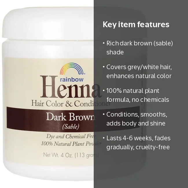 Rainbow Research, Henna Hair Color and Conditioner, Dark Brown, 4