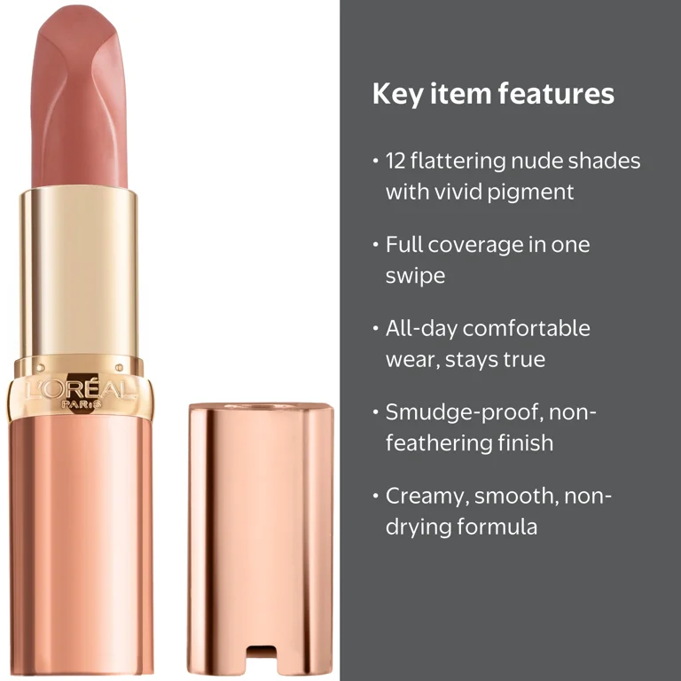 L'Oréal Paris Lipstick 171 Nu Confident, Colour Riche Les Nus