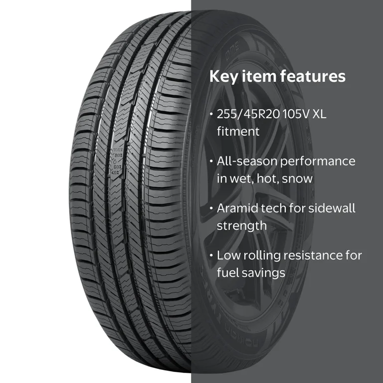 Nokian One 255/45R20 105V XL All Season Passenger Tire, Durable