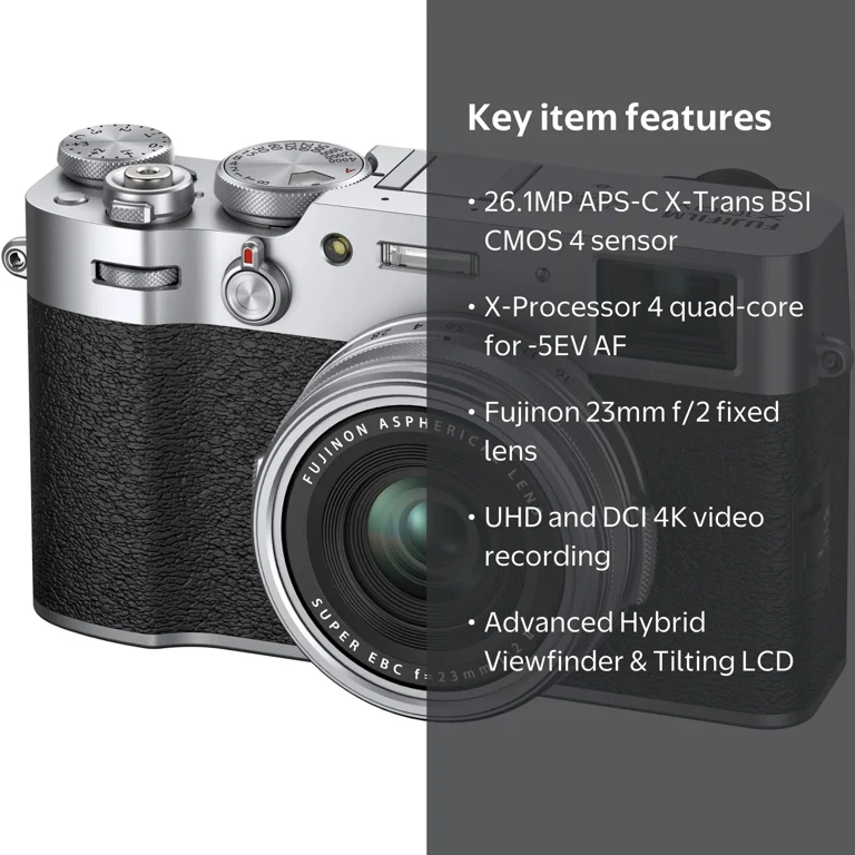 Fujifilm X100V Digital Camera - Silver, High Photo Quality