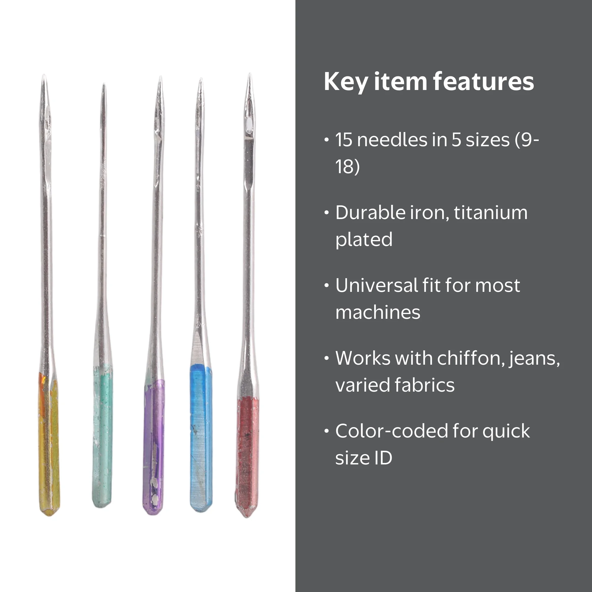 15x Universal Sewing Machine Needles Set for Kenmore Janome Size 9